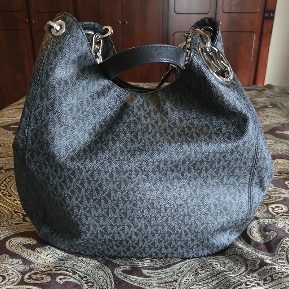 Michael Kors Black Hobo Bag - Picture 1 of 10